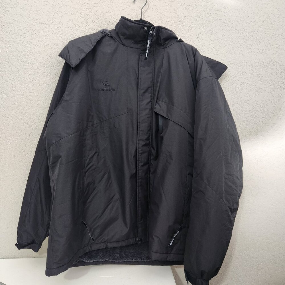 Camel Crown Mens Black Cotton Windbreaker Jacket XXL Lightweight Durable